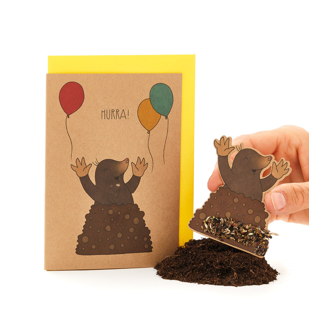 Grußkarte "Hurra! Maulwurf"