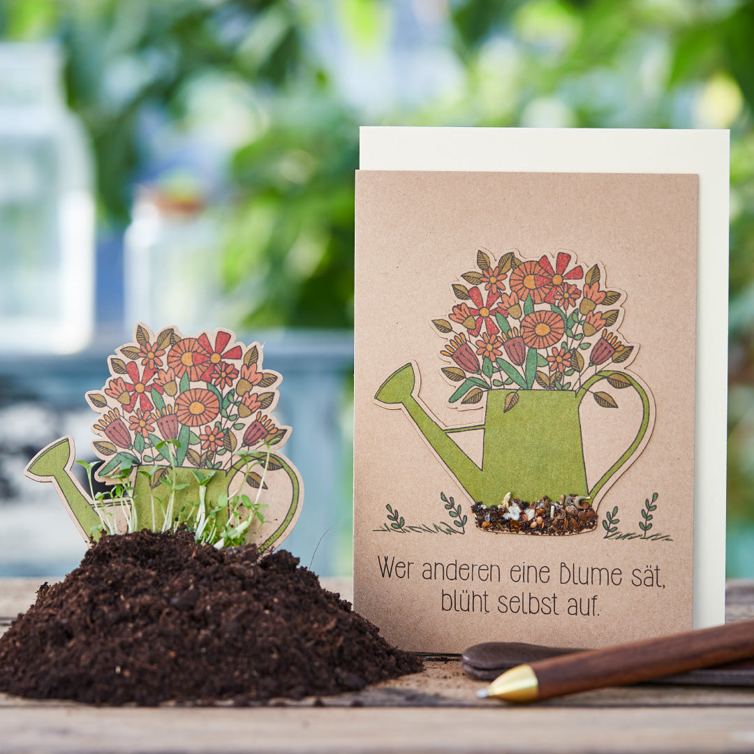Grußkarte "Wer anderen eine Blume sät"