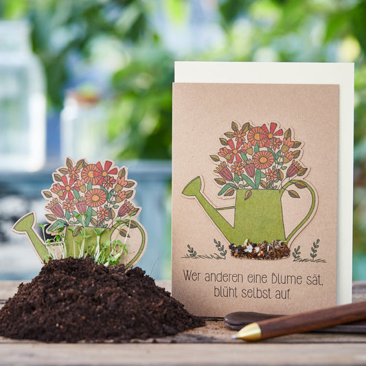 Grußkarte "Wer anderen eine Blume sät"