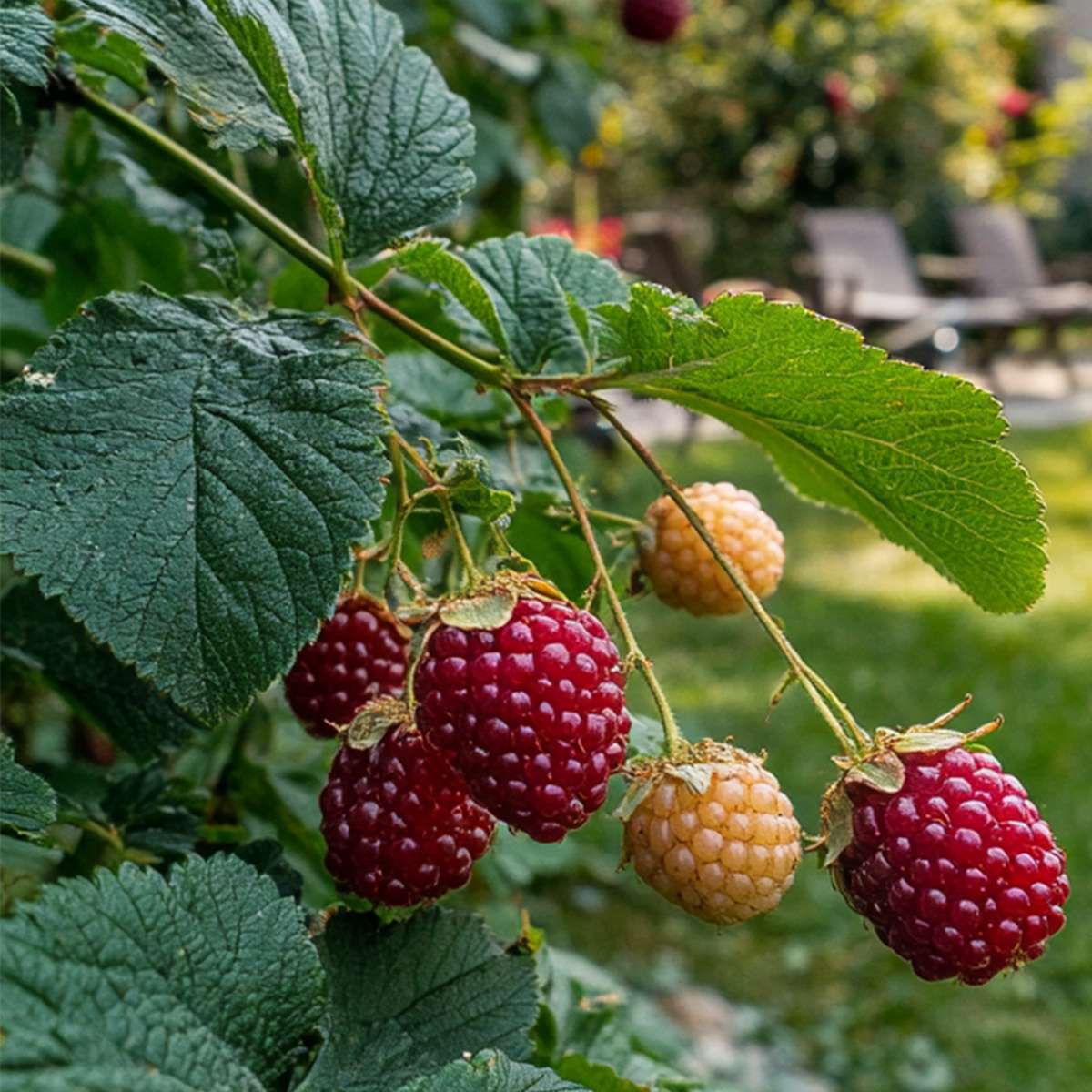 Fruit Trees Taybeere - 3 Stk - Rubus 'Tayberry' - Höhe 25-40Cm - ⌀9Cm