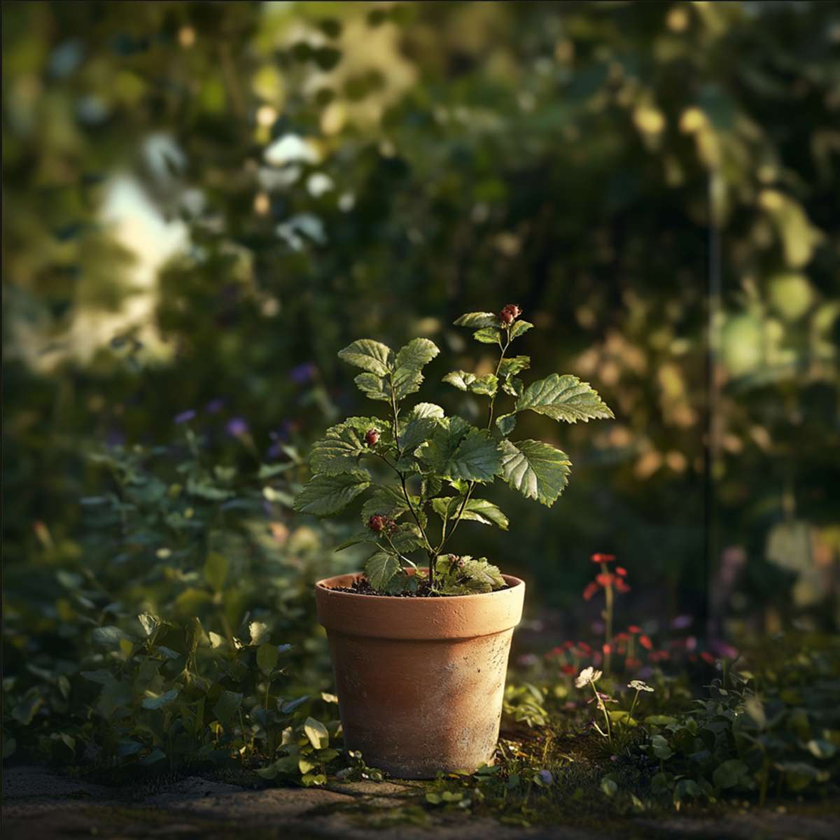 Fruit Trees Brombeerpflanzen - 2 Stk - Rubus Fruticosus 'Thornfree' - Höhe 50-60Cm - ⌀15Cm