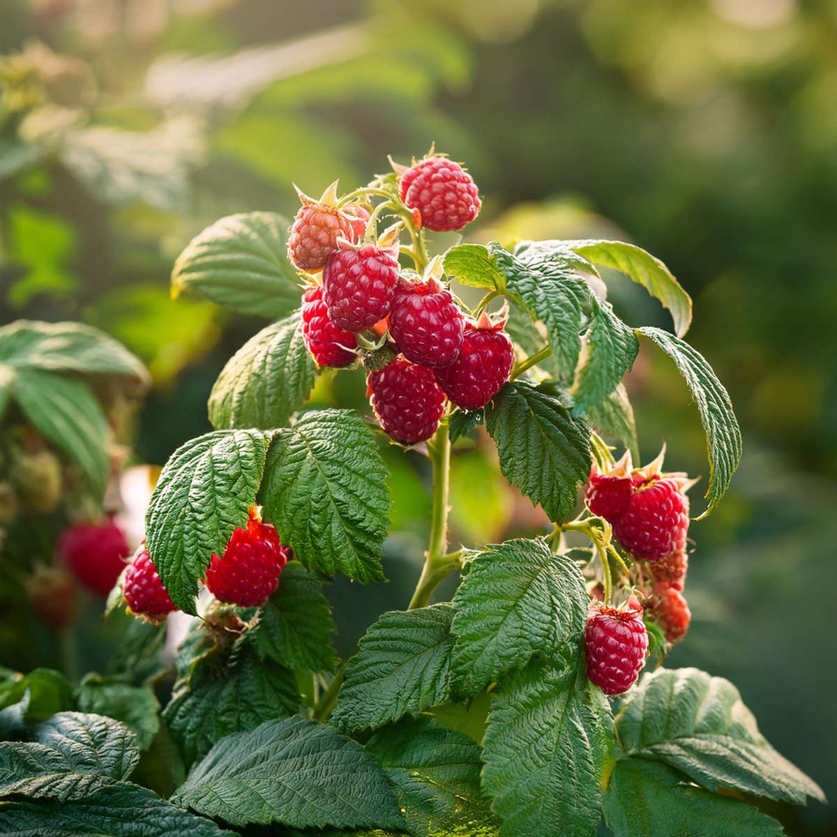Fruit Trees Himbeerpflanze - 2 Stk - Rubus Idaeus 'Malling Promise' - Höhe 50-60Cm - ⌀15Cm