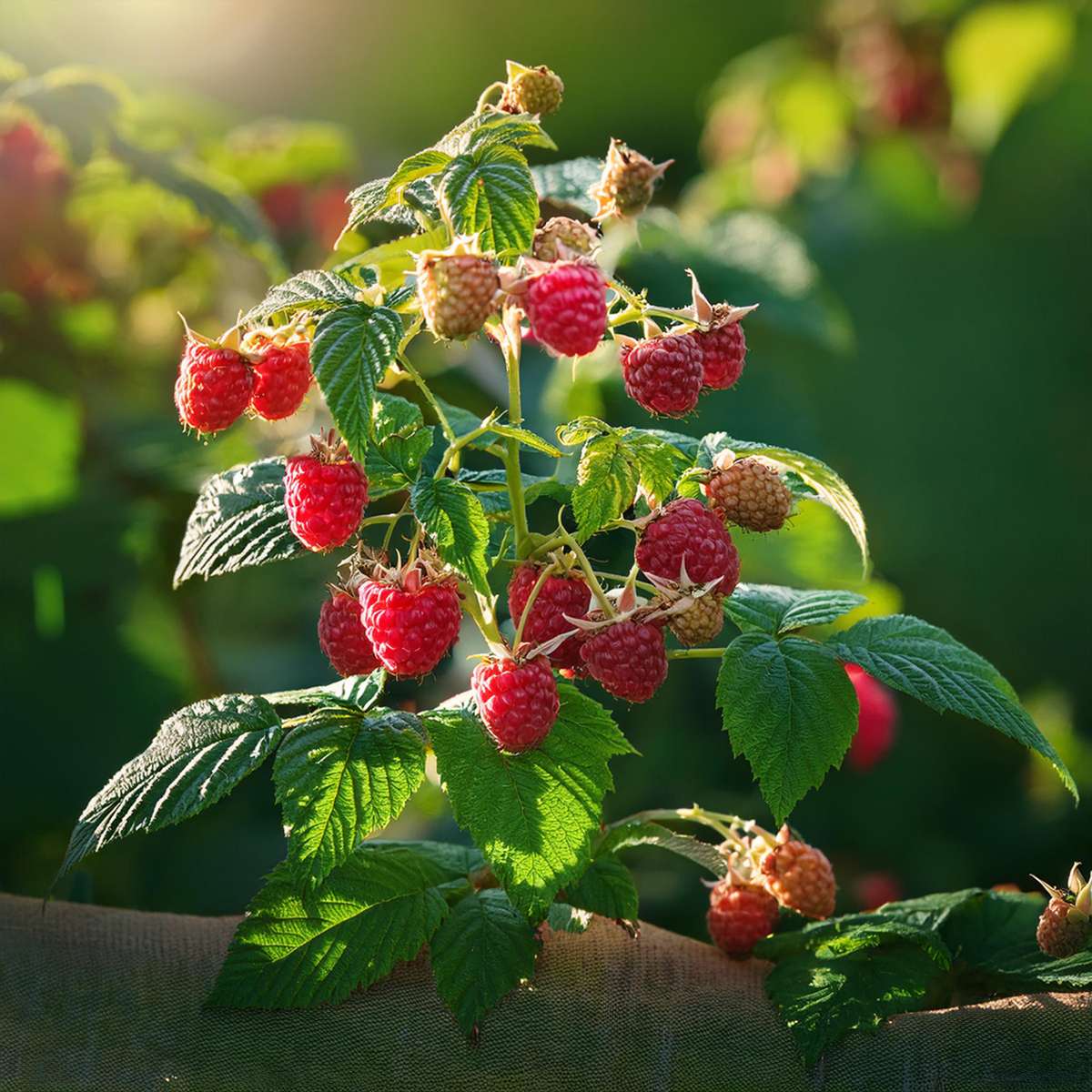 Fruit Trees Himbeerpflanze - 2 Stk - Rubus Idaeus 'Malling Promise' - Höhe 50-60Cm - ⌀15Cm
