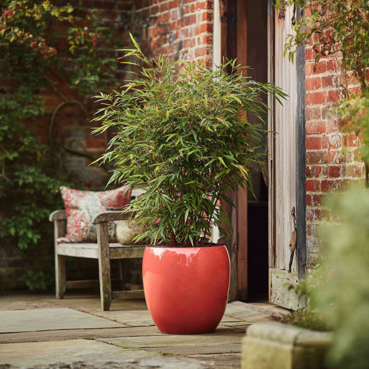 Bamboo Shrubs Bambus - 4 Stk - Fargesia Nitida 'Red Dragon' - Höhe 60-80Cm - ⌀17Cm