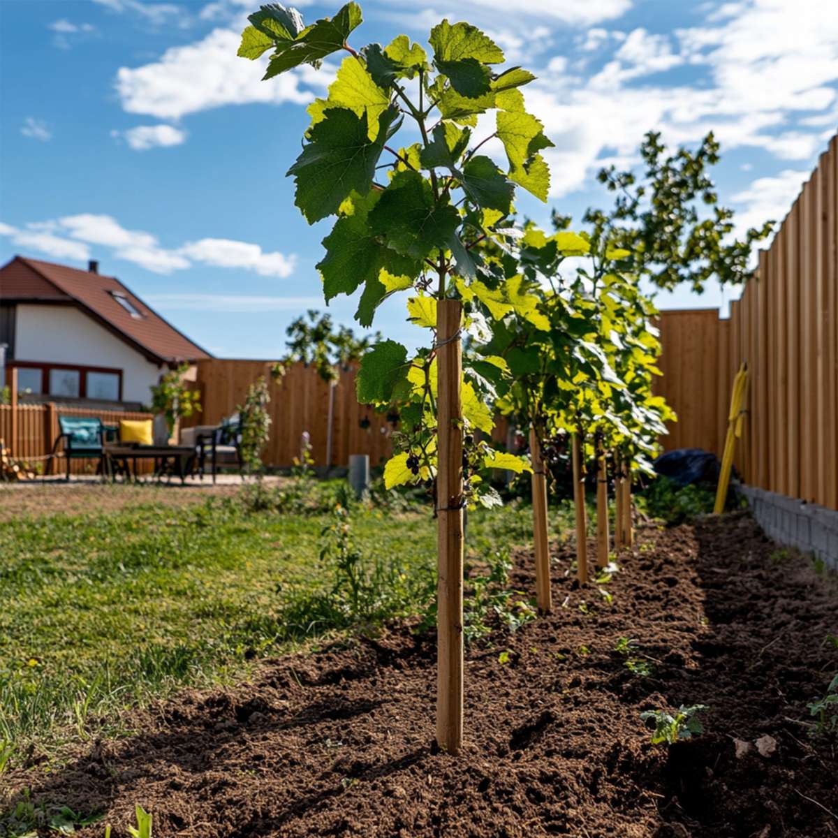 Fruit Trees Traubenpflanze - 3 Stk - Vitis Vinifera 'Chardonnay' - Höhe 25-40Cm - ⌀9Cm