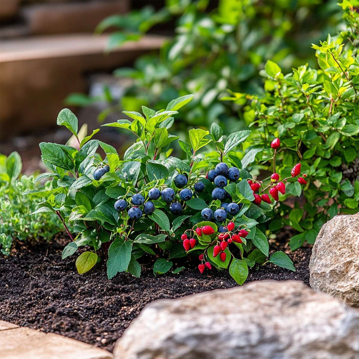 Fruit Trees Mischung Obstbüsche - 3 Stk - Actinidia, Vaccinium - Höhe 25-40Cm - ⌀9Cm