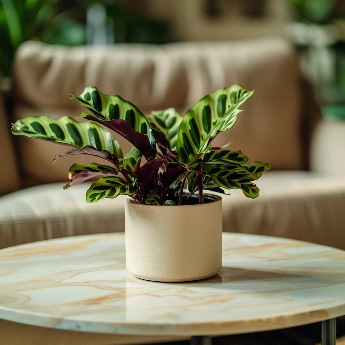 Other Green Houseplants Korbmarante - 2 Stk - Goeppertia Insignis - Höhe 30-40Cm - ⌀12Cm