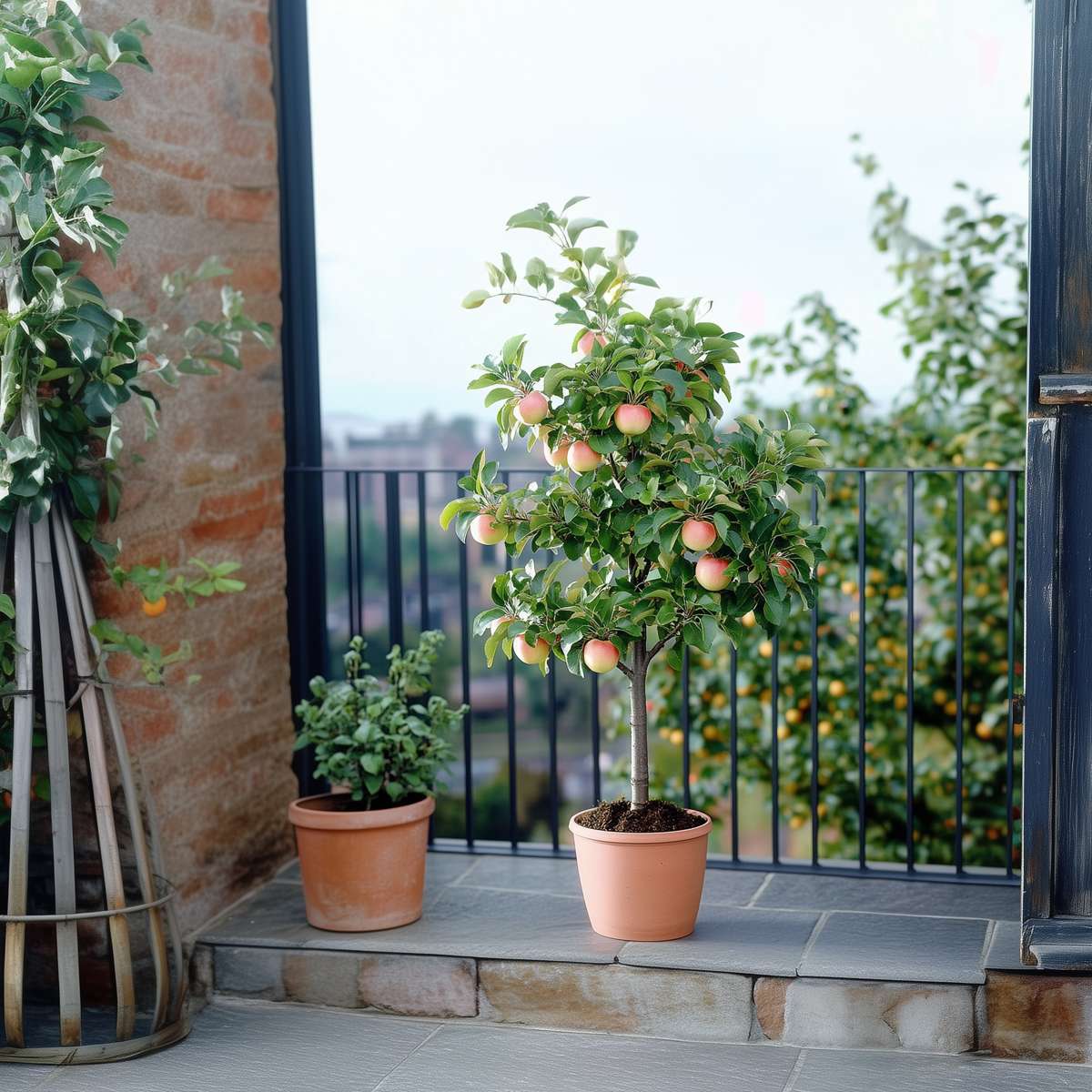 Fruit Trees Apfelbaum Mit 3 Apfelsorten In Einem Baum - 2Er Set - Höhe 60-70 Cm - Topf 17Cm