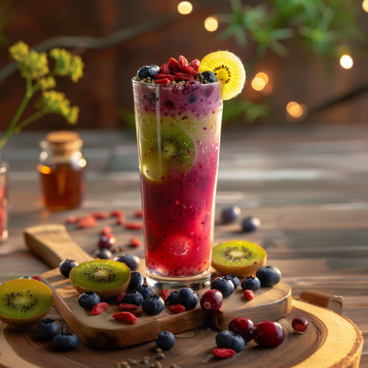 Fruit Trees Mischung Obstpflanzen - 4 Stk - Actinidia Vaccinium Lycium - Höhe 25-40Cm - ⌀9Cm