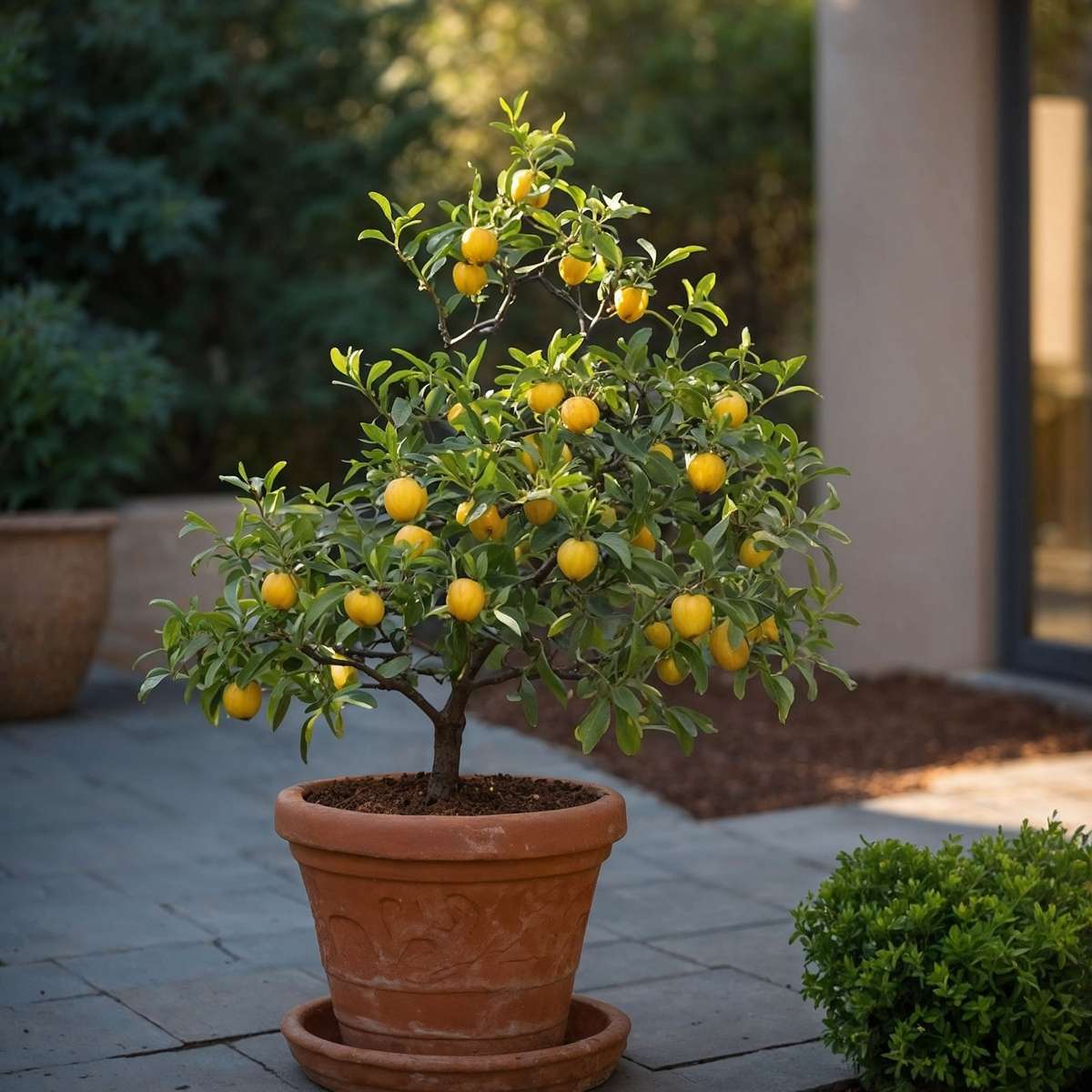 Fruit Trees Mediterranen Obstbäumen - 4 Stk - Höhe 25-40Cm - ⌀9Cm