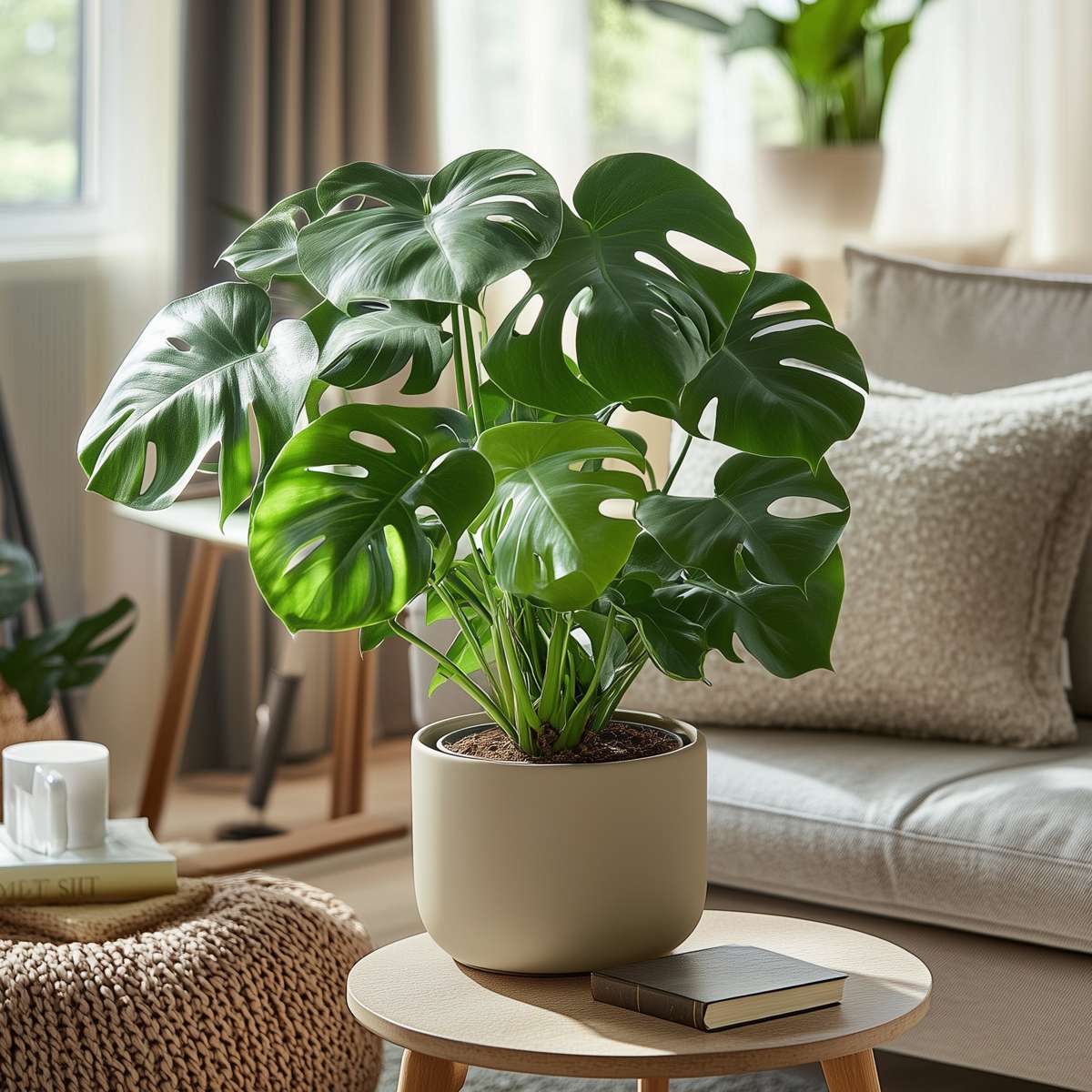 Monstera Fensterblatt - 2 Stk - Monstera Deliciosa - Höhe 50-60Cm - ⌀17Cm