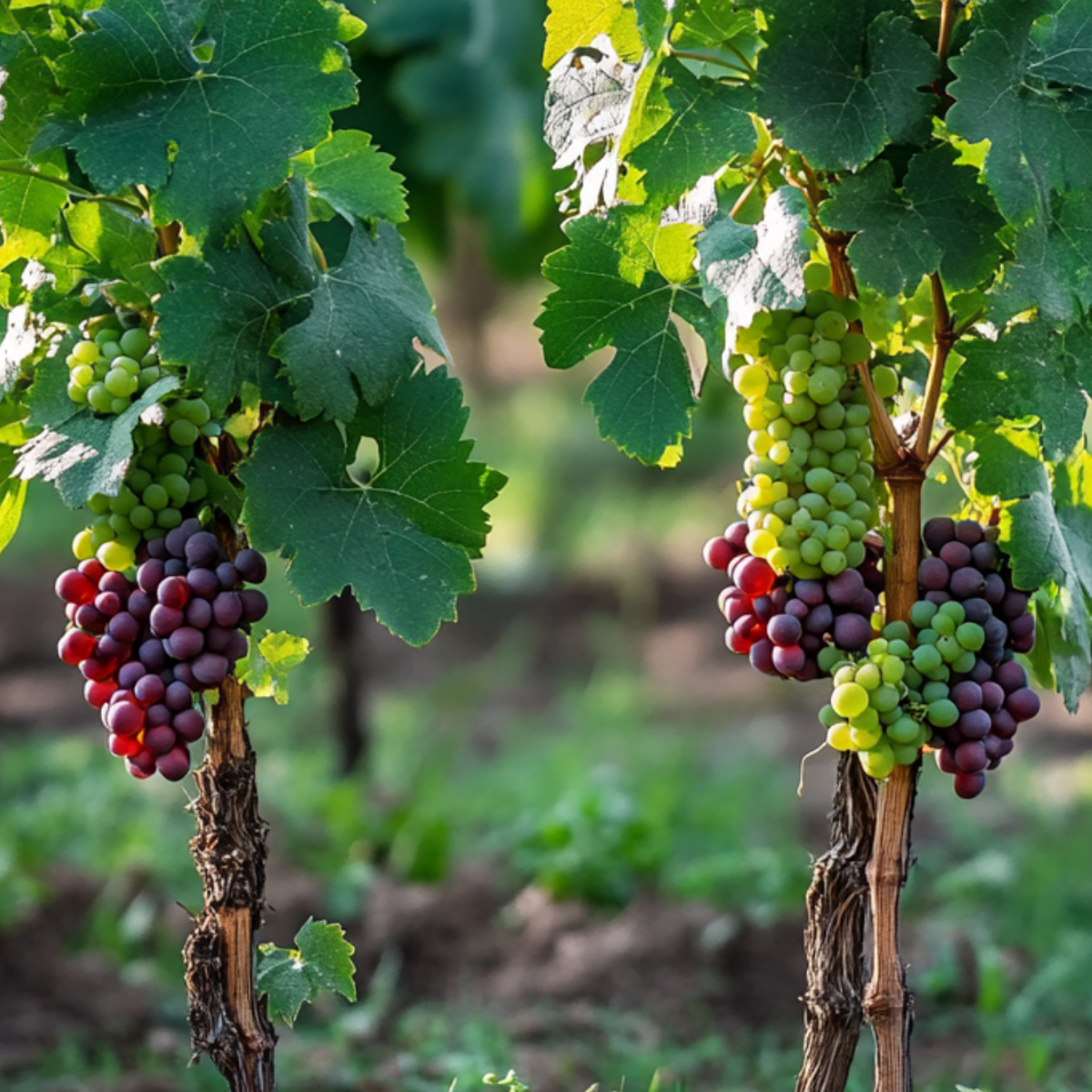 Fruit Trees Traubenpflanzen - 2 Stk - Vitis ‘Himrod’, Vitis ‘Vanessa’ - Höhe 60-75Cm - ⌀21Cm