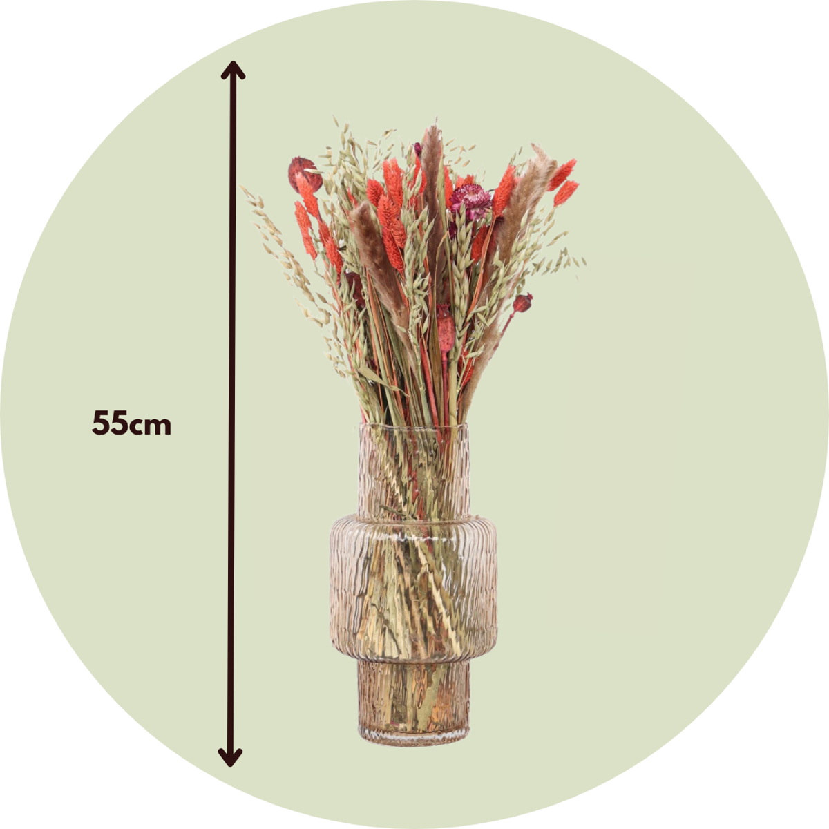 Dried Flowers Blumenstrauß 'Large Zoey' - Getrocknete Blumen - Höhe 55Cm