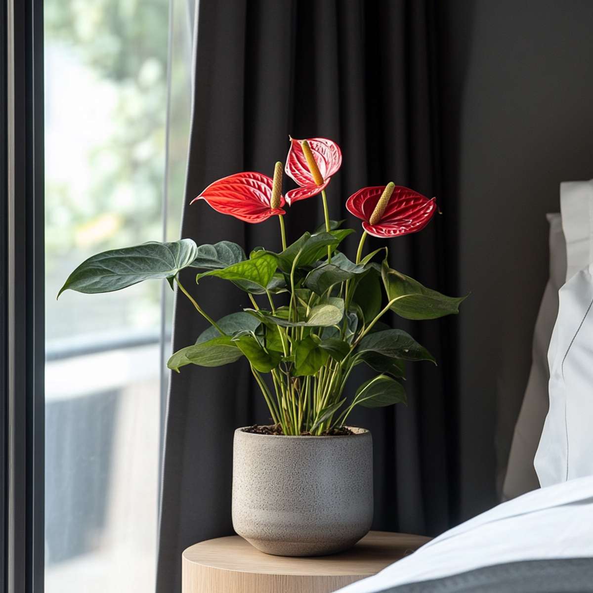 Blooming Houseplants Flamingoblume - Anthurium 'Madural Red' - Höhe 55-70Cm - Ø17Cm