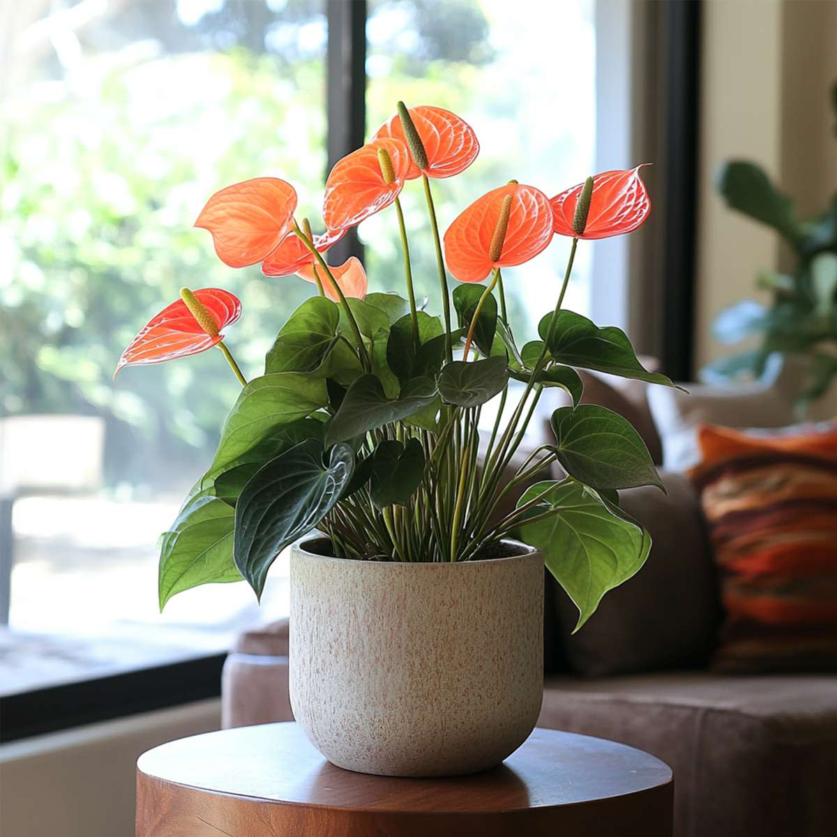 Blooming Houseplants Flamingoblume - Anthurium 'Madural Orange' - Höhe 40-55Cm - Ø14Cm
