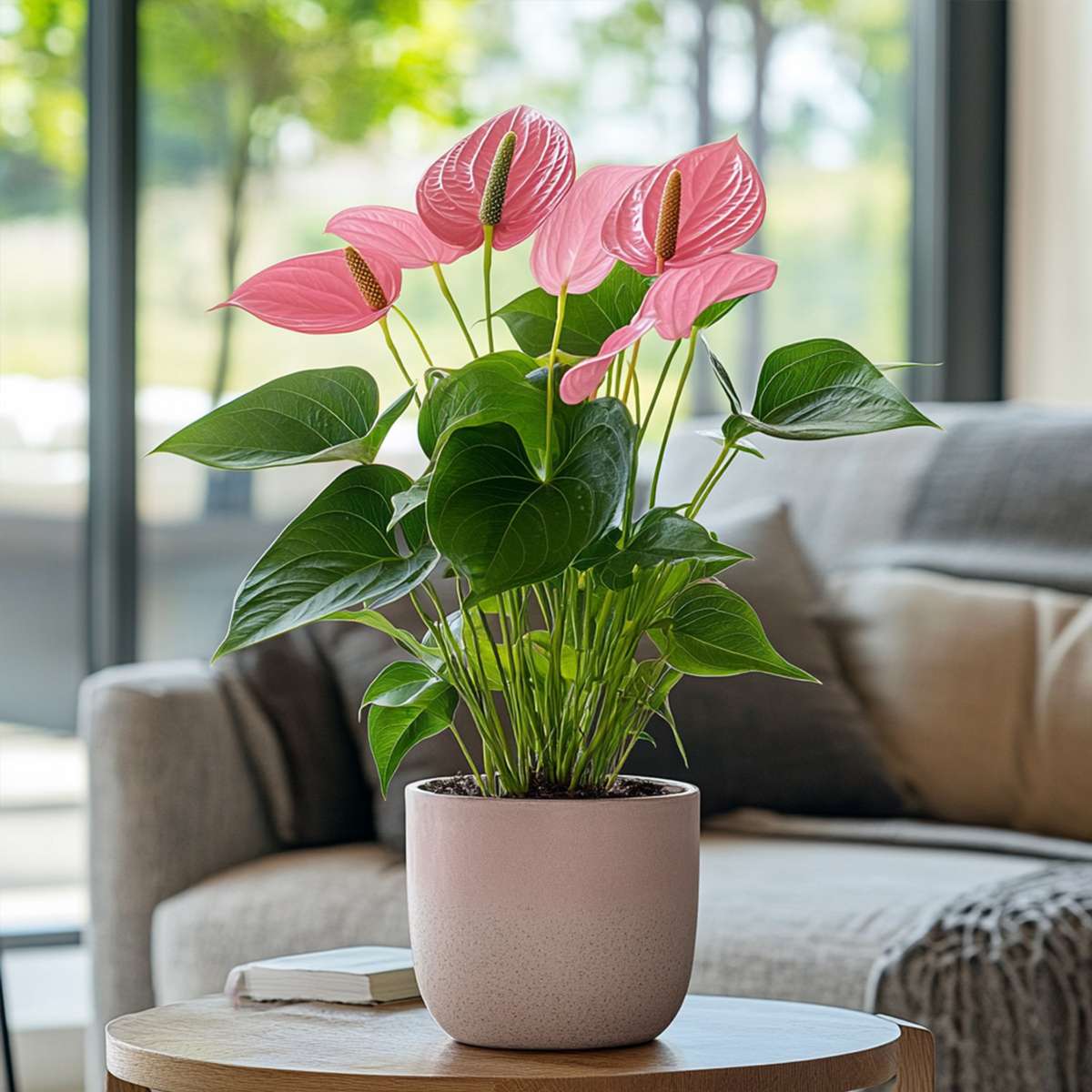 Blooming Houseplants Flamingoblume - Anthurium 'Maine Pink' - Höhe 55-70Cm - Ø17Cm