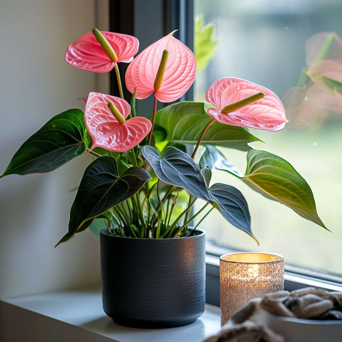 Blooming Houseplants Flamingoblume - Anthurium 'Colorado Pink' - Höhe 40-55Cm - Ø14Cm