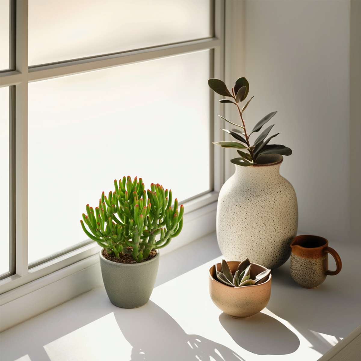 Succulents Pfennigbaum - Crassula Ovata 'Gollum' - Höhe 15-25 Cm - Topf 12 Cm