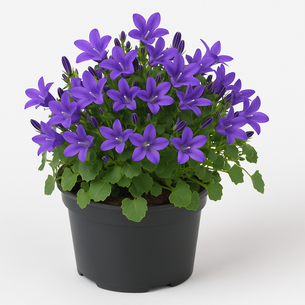 Campanula (Hängepolster-Glockenblume) blau – reich blühende, winterharte Staude 10–15cm – violett-blaue Blüten von Juni bis September – pflegeleicht für Beet, Balkon & Steingarten