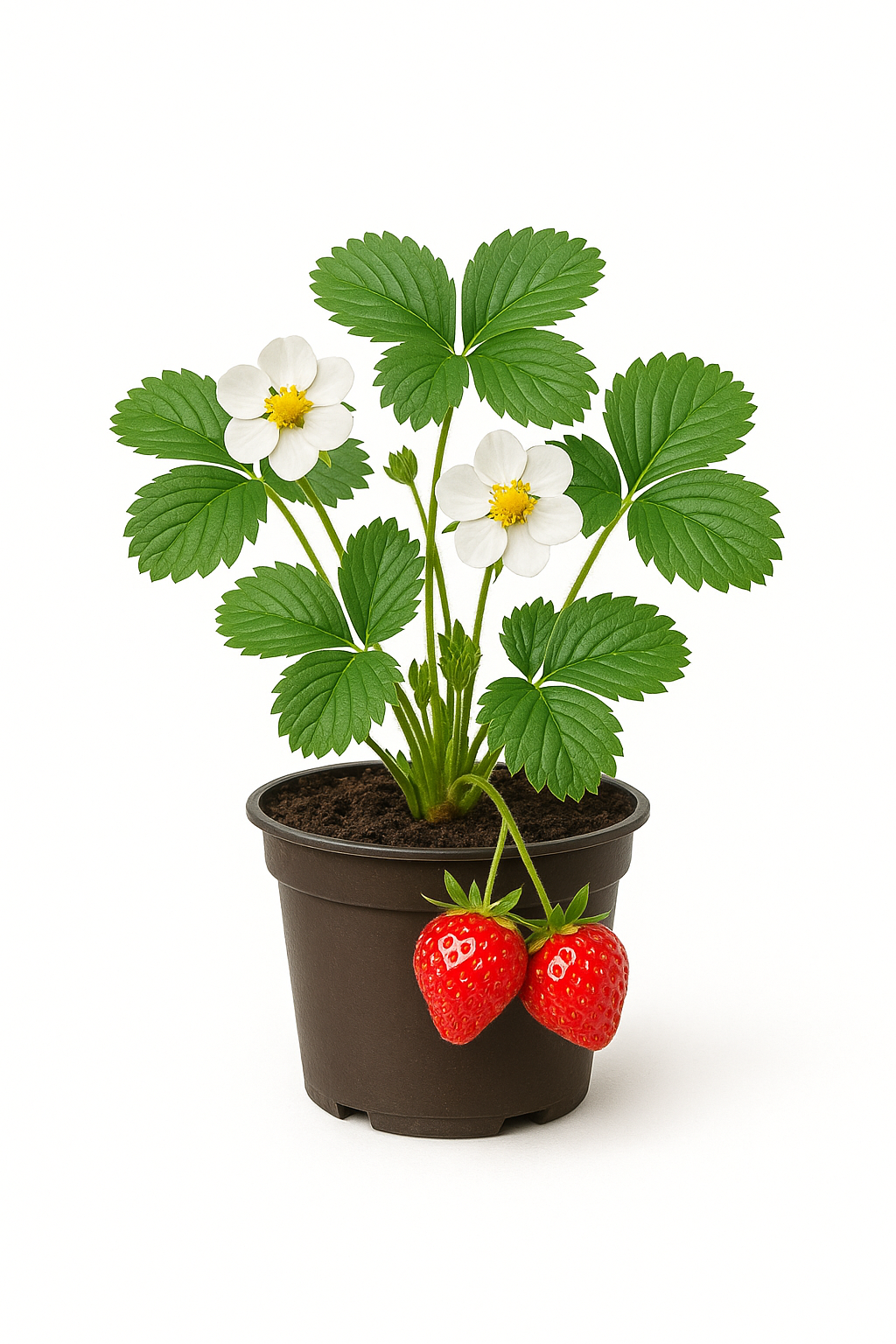 Erdbeere – Fragaria x ananassa „Dufterdbeere“ – 3 Pflanzen – aromatisch duftende Gartenerdbeere mit süßen Früchten – ideal für Beet, Balkon & Hochbeet