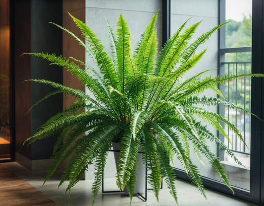 Schwertfarn Nephrolepis 'Macho' – XXL Zimmerpflanze – 100cm hoch – Ø20cm – Luftreinigend & Pflegeleicht – Für Wohnzimmer & Büro