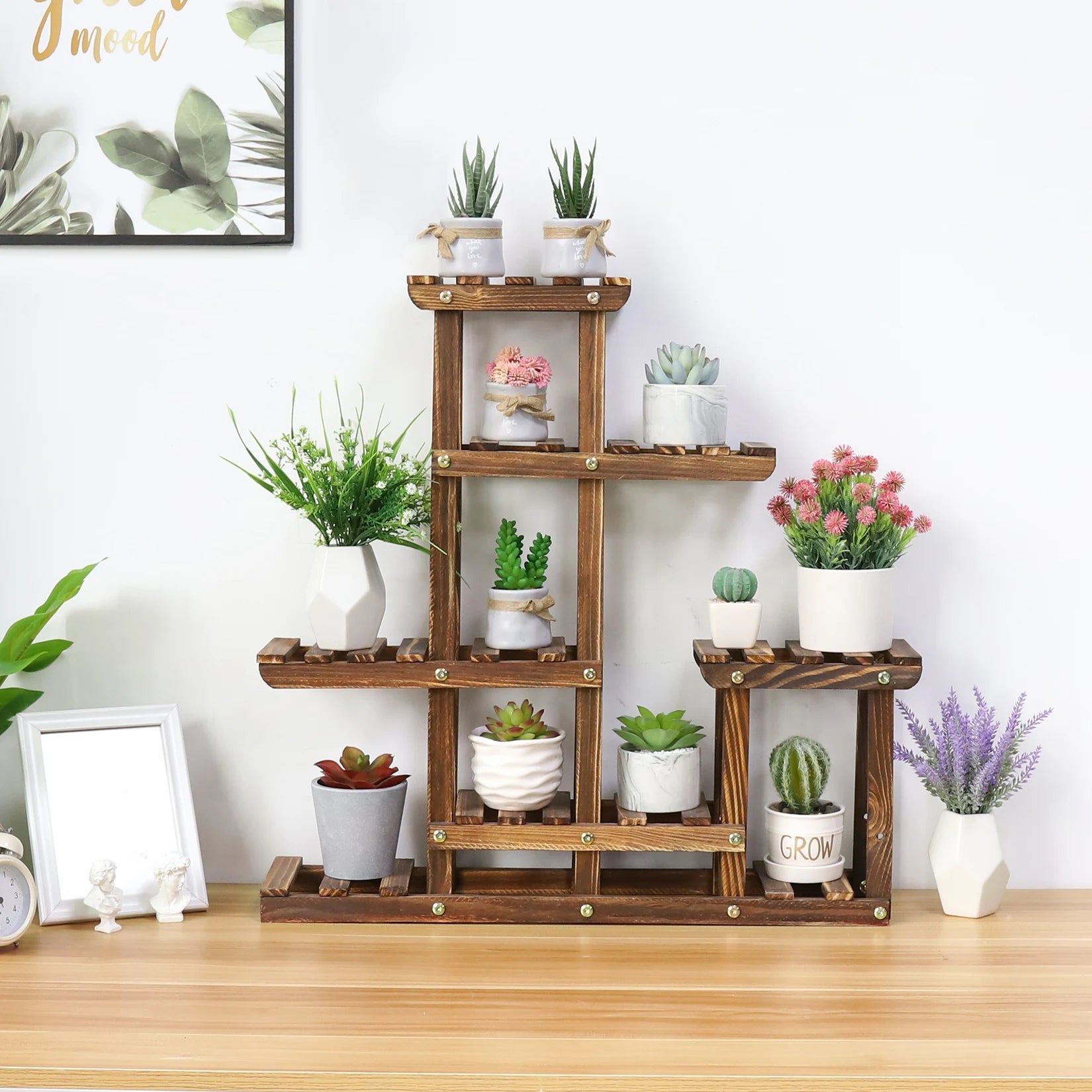 Multi-tiered Plant Stand Pots Display Rack for Balcony Indoor Outdoor