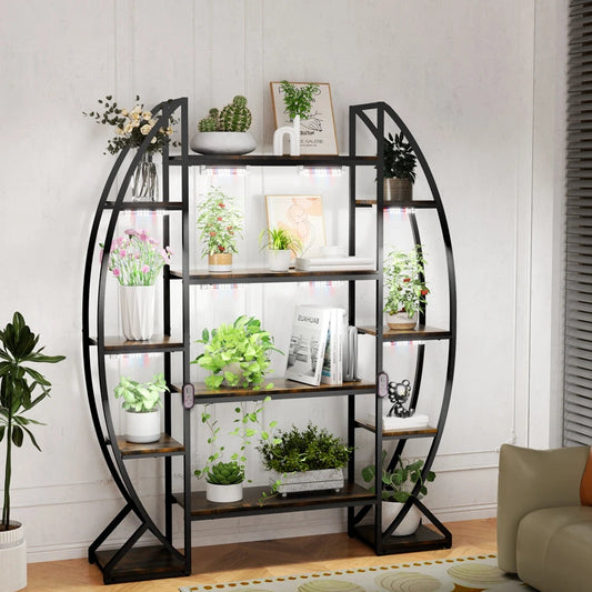 70 Inch Tall Indoor Plant Rack Flower Stand with Plant Grow Lights Storage Stand