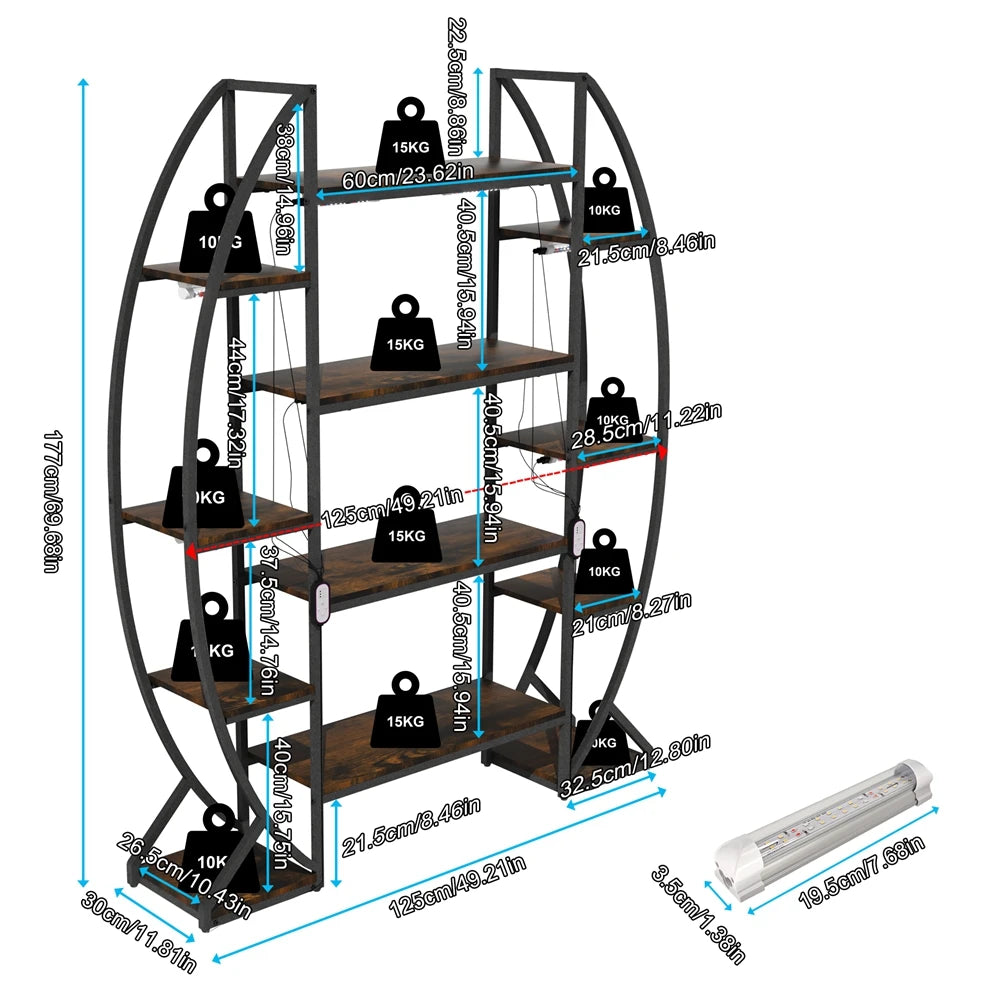 70 Inch Tall Indoor Plant Rack Flower Stand with Plant Grow Lights Storage Stand