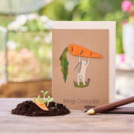 Osterkarte "Möhrige Grüße"