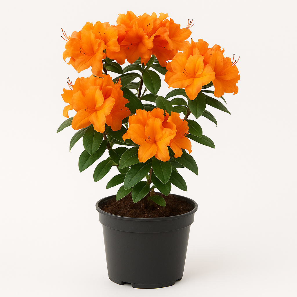 Rhododendron – orange blühend – immergrüne Zierpflanze für Garten & Kübel – winterhart, pflegeleicht & farbintensiv – ideal für halbschattige Standorte