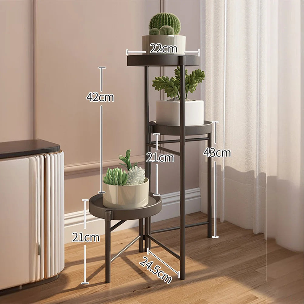 Foldable Corner Plant Stand Indoor Outdoor Tiered Plant Shelf Foldable Flower Holder Display Rack for Garden Patio Balcony