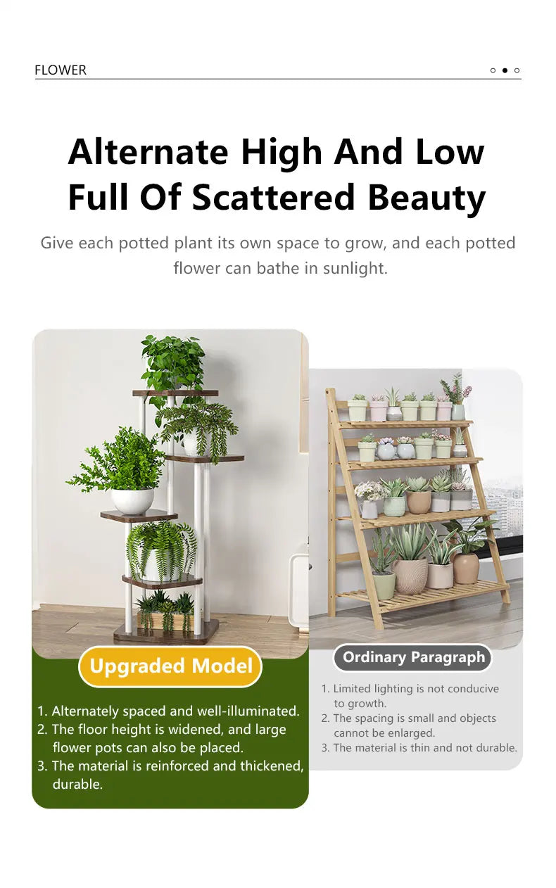 Pflanzenregal Metall schwarz mit 6/7/8 Ebenen – Blumenständer Eisen Pflanzständer für drinnen & draußen – Pflanzenhalter Regal für Garten, Balkon & Wohnzimmer