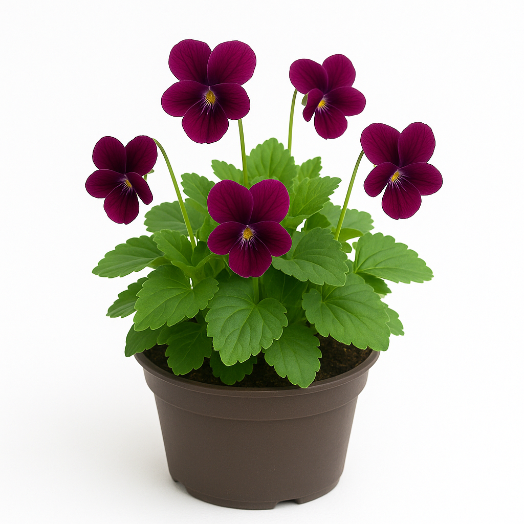 Viola sororia 'Rubra' – 6 Veilchen-Stauden – Weinrot blühende, winterharte & mehrjährige Gartenpflanzen – Pflegeleichte Frühlingsblüher für Garten & Beet – 15cm Wuchshöhe