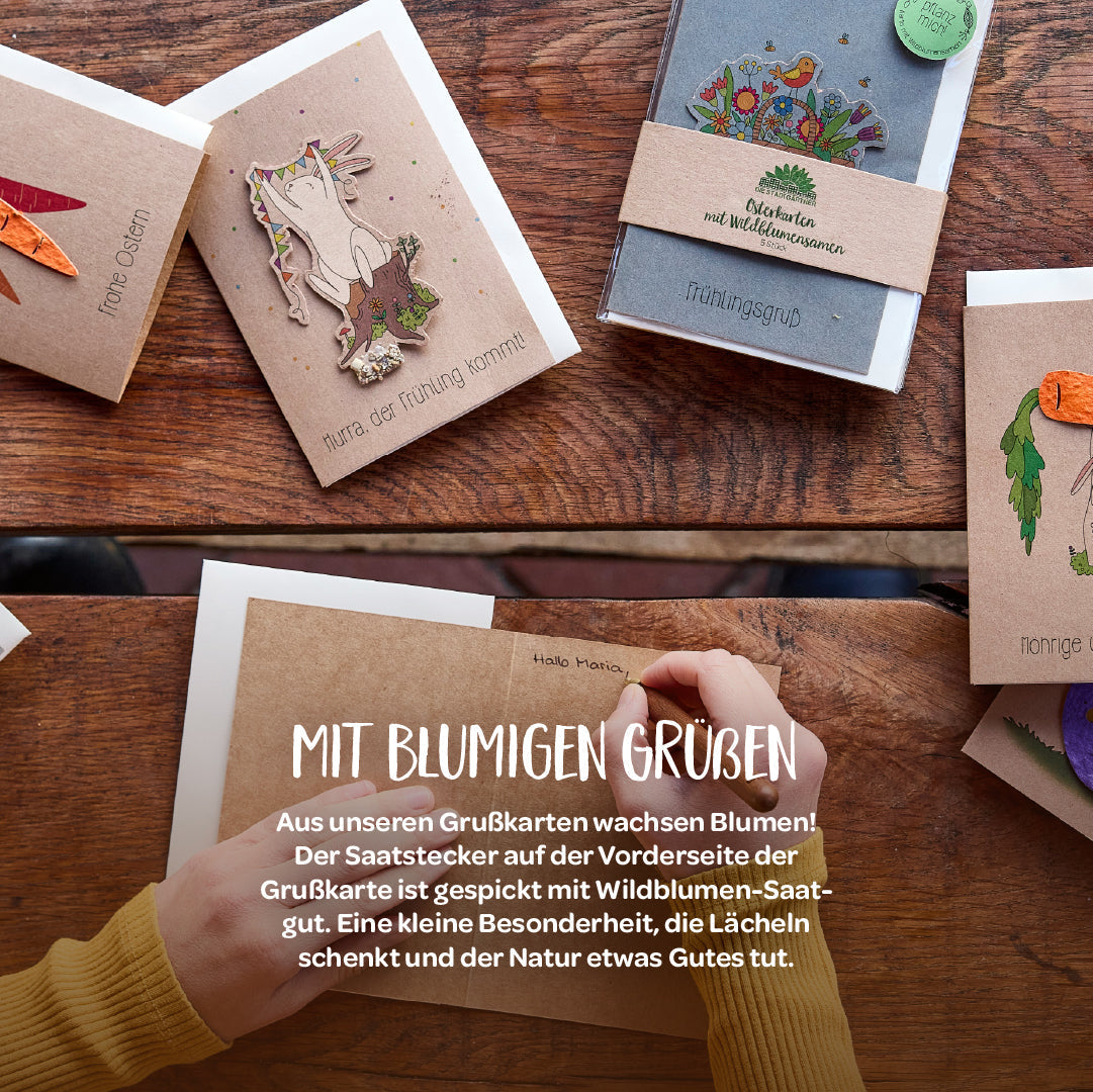 Osterkarte "Hurra, der Frühling kommt"