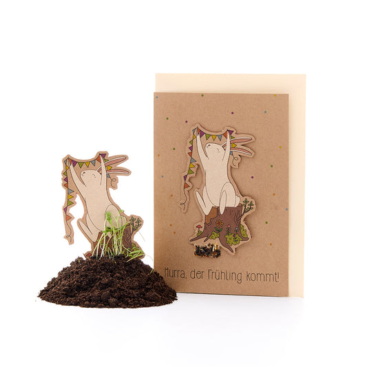 Osterkarte "Hurra, der Frühling kommt"