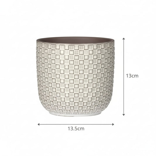 Pot relief wit D13,5