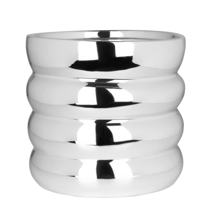 Dekotopf 'Glow' – Silber – Ø 12 cm