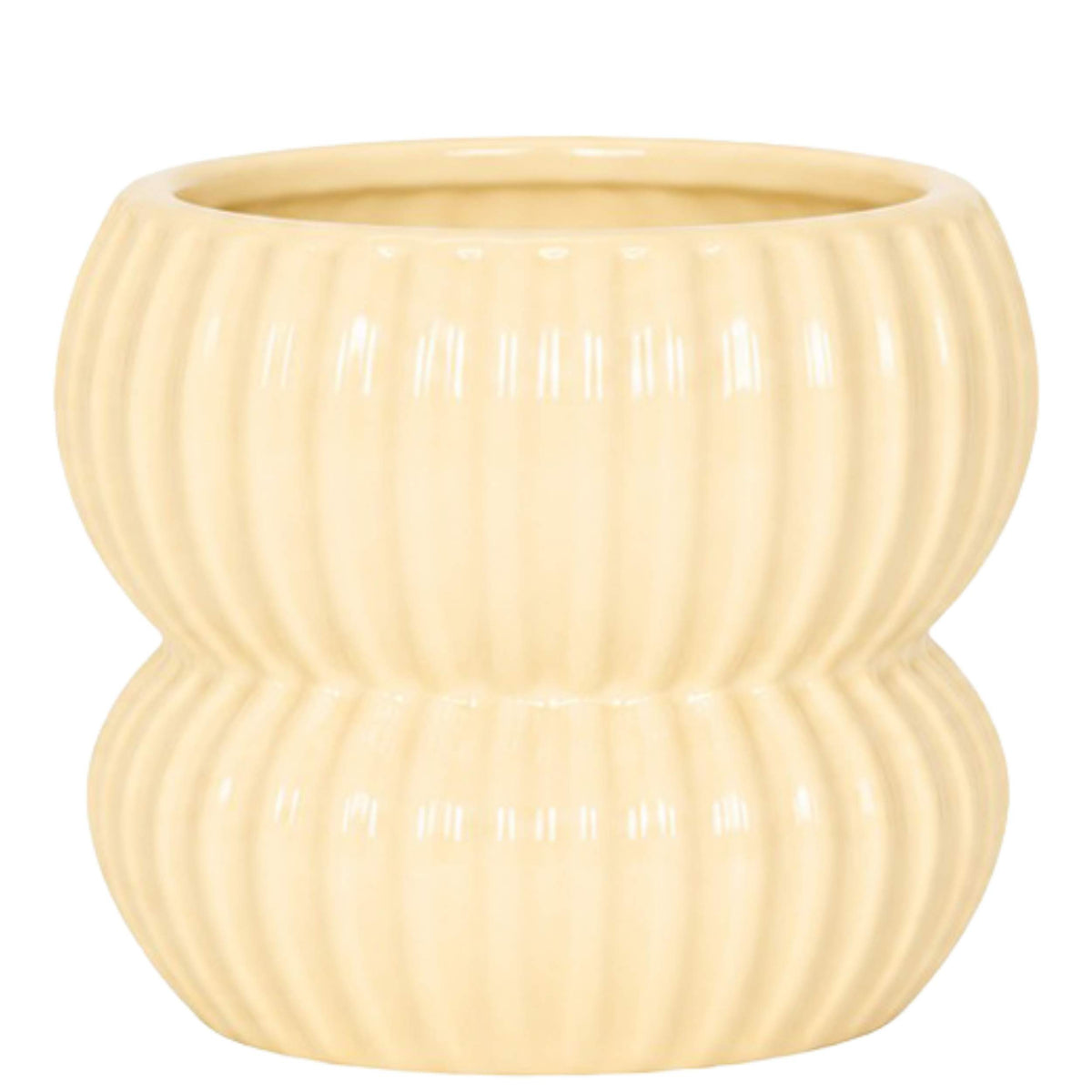 Kolibri Home Horizon Übertopf – Buttergelb – Ø12cm
