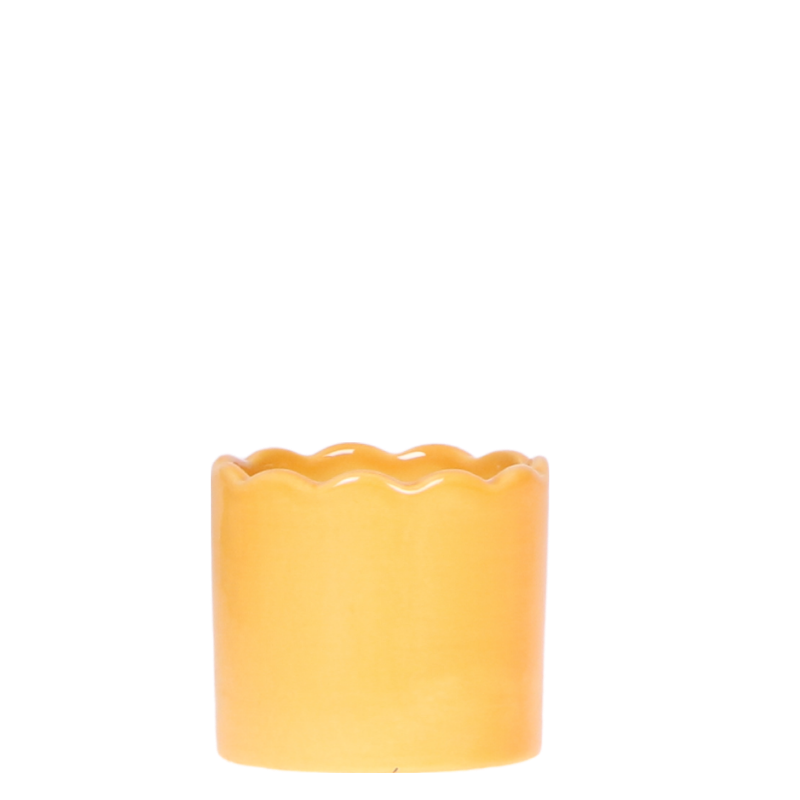Kolibri Home Curve Übertopf – Senfgelb – Ø6cm