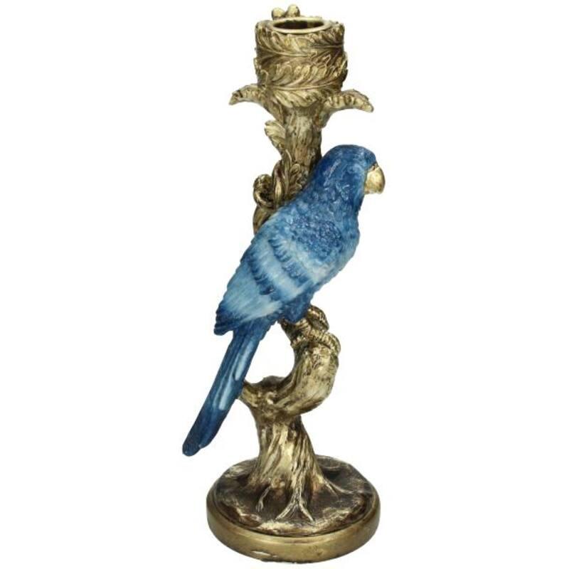Kerzenständer Vogel Blau 26cm – Kleiner Kerzenhalter in Vogel-Form – Verspieltes & modernes Wohnaccessoire – Dekoration für Sideboard, Fensterbank & Beistelltisch
