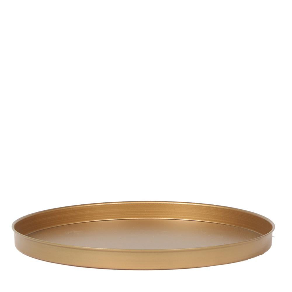 Kolibri Home | Dekorative Tablett - Rundes goldenes Tablett Ø30cm