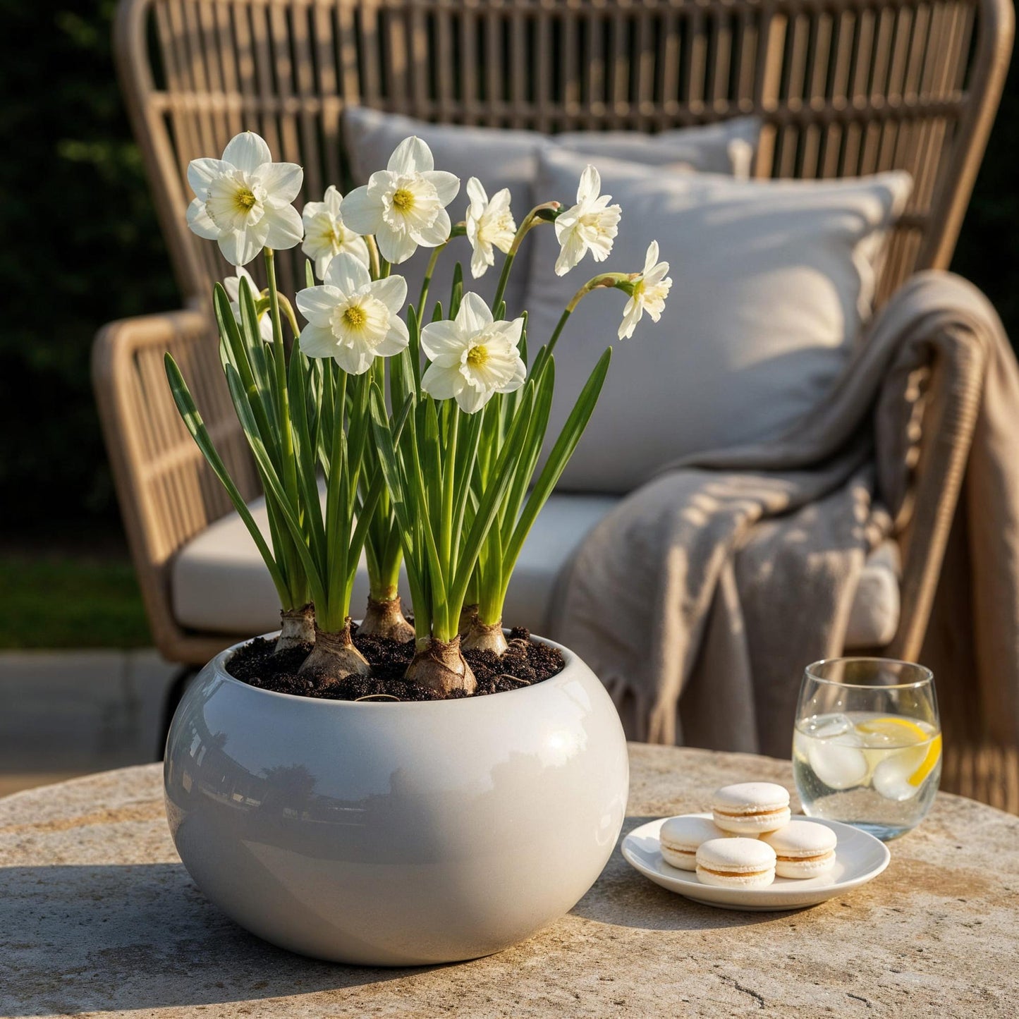 GreenboutiQ - Blumenzwiebeln - Narcis Mount Hood - Farbe Weiß - 15 Stück - Zwiebelgröße 10/12 - XXL Pack