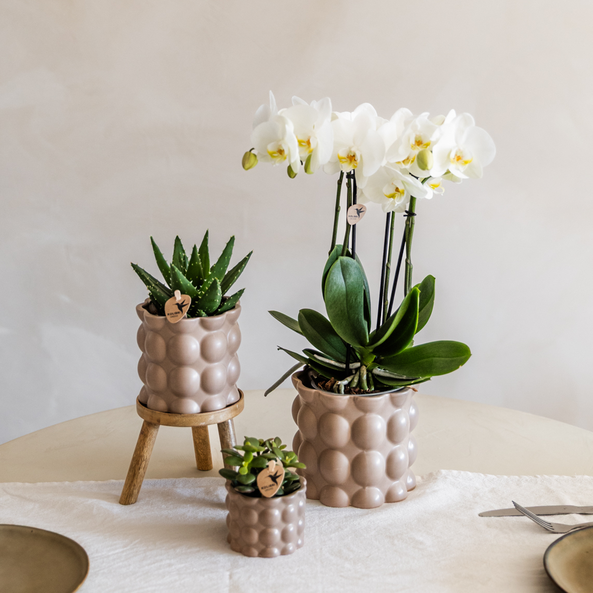 Kolibri Home | Cotton sierpot - Sand - Ø9cm