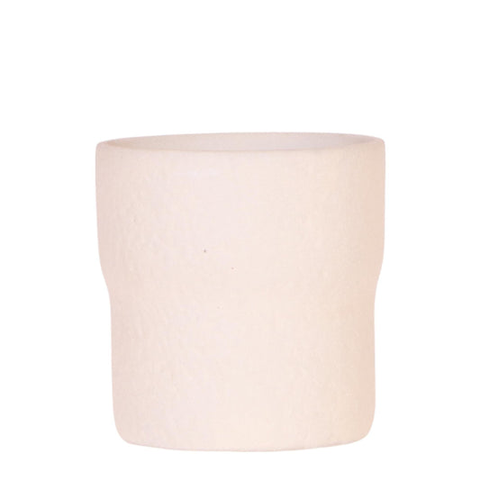 Rustic Zierpflanztopf - White - Ø9cm – Minimalistischer Dekotopf im Slow Living Stil – Natürliche, ruhige Wohnatmosphäre