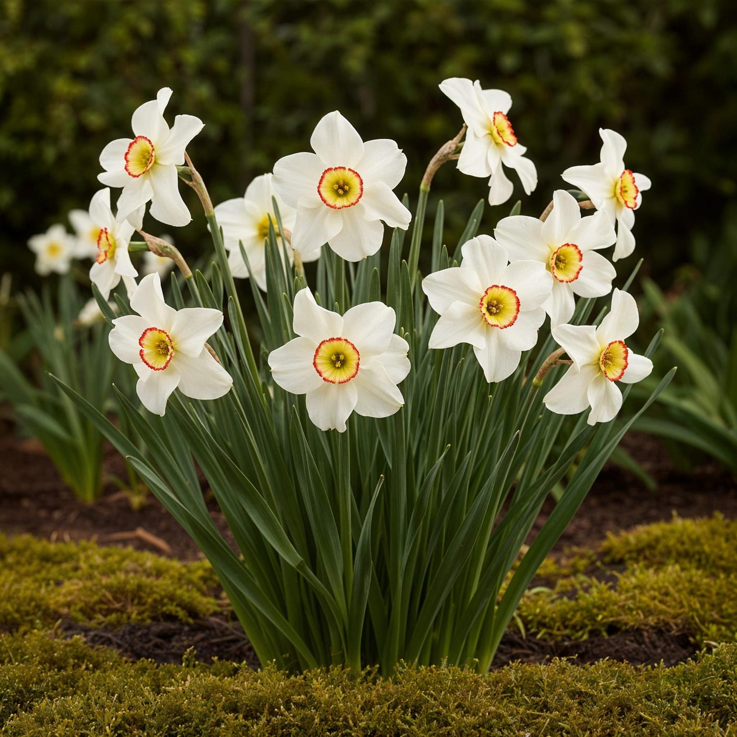 GreenboutiQ - Blumenzwiebeln - Narcis Recurvus - Farbe Weiß - 10 Stück - Zwiebelgröße 12/14 - XXL Pack