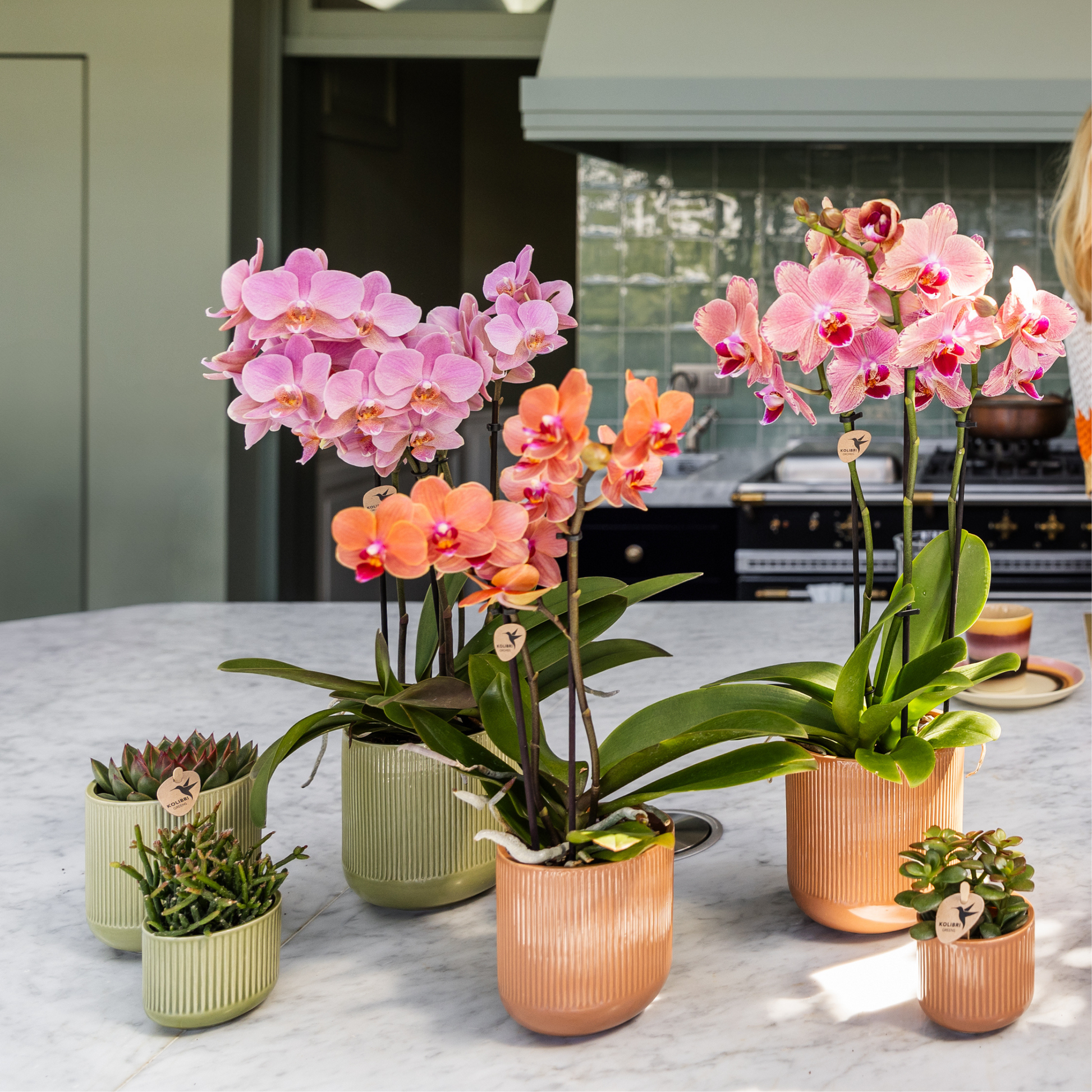 Flare Dekotopf Green – Ø9cm – Grüner Blumentopf mit Rillenstruktur – Retro-inspiriertes Design der Bold Seventies Kollektion – Für Innenräume & stilvolle Pflanzenakzente