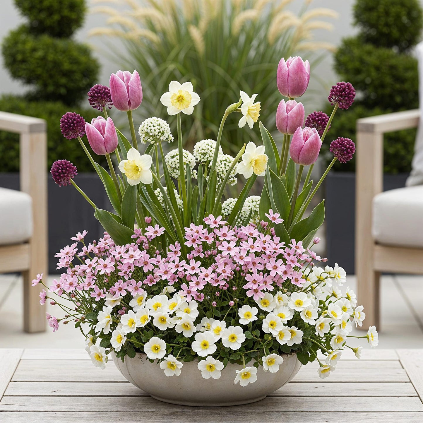 GreenboutiQ - Blumenzwiebeln - Bulb Garden Pink Mix - Verschiedene Sorten - Farbe Rosa - 125 Stück - Geschenkverpackung