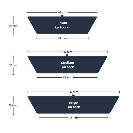 Led kurk S  - Kurk met verlichting - LED lamp voor terrarium - 10,3 x 9 x 2,7 cm