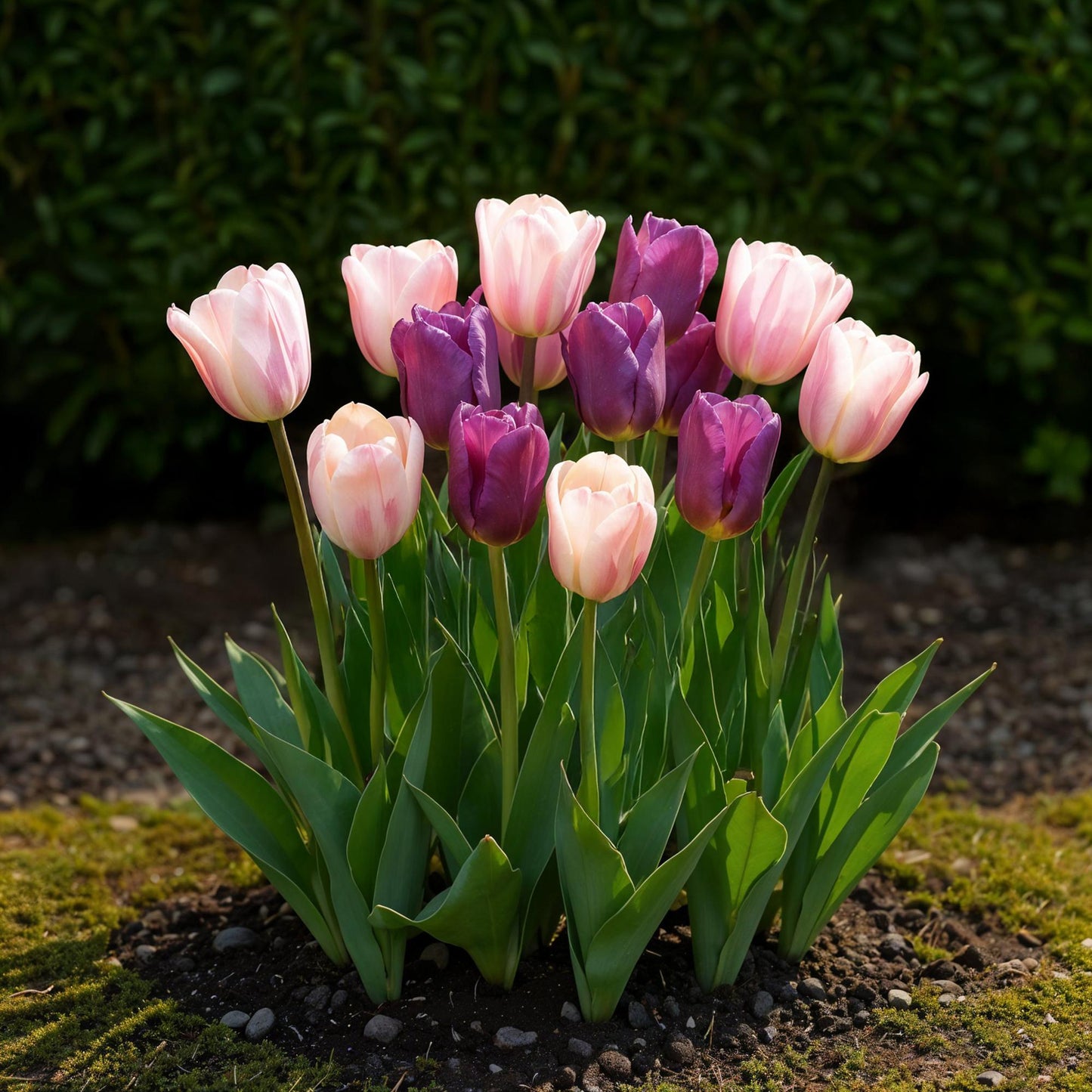 GreenboutiQ - Blumenzwiebeln - Tulp Macron mix - Verschiedene Farben - 12 Stück - Zwiebelgröße 11/12 - XXL Pack