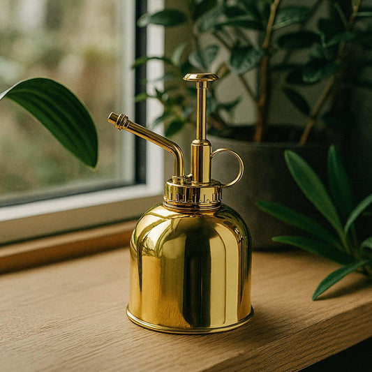 Pflanzensprüher Gold – Edelstahl 300ml – Feiner Nebel für Zimmerpflanzen, Terrarien & Kräuter